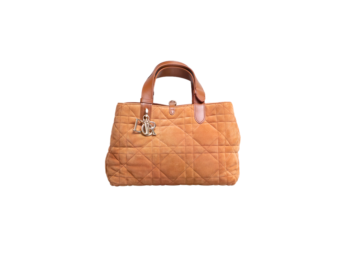 DIOR TOUJOURS MEDIUM MACROCANNAGE SUEDE GOATSKIN GOLDEN