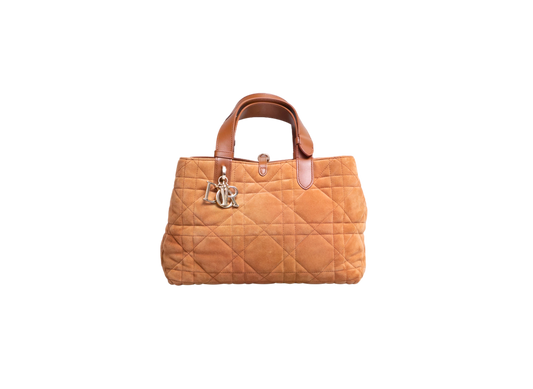 DIOR TOUJOURS MEDIUM MACROCANNAGE SUEDE GOATSKIN GOLDEN