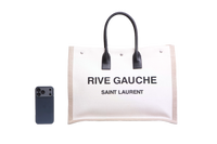 YSL RIVE GAUCHE LARGE LINEN CANVAS BEIGE/BLACK