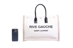 YSL RIVE GAUCHE LARGE LINEN CANVAS BEIGE/BLACK