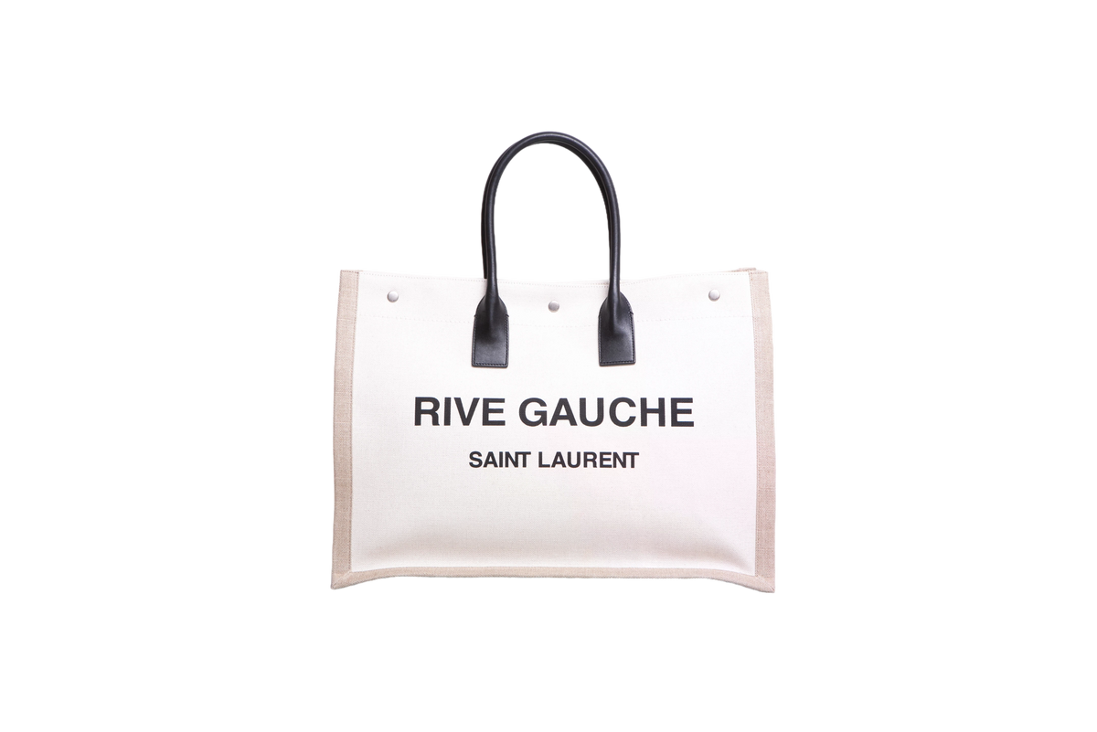 YSL RIVE GAUCHE LARGE LINEN CANVAS BEIGE/BLACK