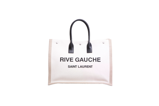 YSL RIVE GAUCHE LARGE LINEN CANVAS BEIGE/BLACK