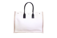 YSL RIVE GAUCHE LARGE LINEN CANVAS BEIGE/BLACK