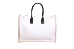 YSL RIVE GAUCHE LARGE LINEN CANVAS BEIGE/BLACK