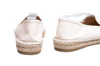 GUCCI CANVAS LOGO ESPADRILLES GREGGIO WHITE - 38 1/2 BR