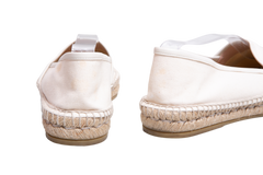 GUCCI CANVAS LOGO ESPADRILLES GREGGIO WHITE - 38 1/2 BR