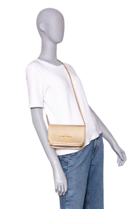 PRADA SAFFIANO LUX BANDOLIERA METALLIC GOLD