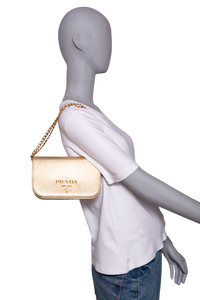 PRADA SAFFIANO LUX BANDOLIERA METALLIC GOLD
