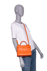 D&G SICILY 62 SHOULDER BAG LEATHER ORANGE