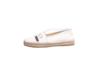 GUCCI CANVAS LOGO ESPADRILLES GREGGIO WHITE - 38 1/2 BR