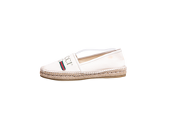 GUCCI CANVAS LOGO ESPADRILLES GREGGIO WHITE - 38 1/2 BR