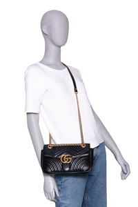 GUCCI GG MARMONT SMALL MATELASSÊ BLACK