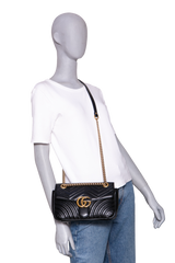 GUCCI GG MARMONT SMALL MATELASSÊ BLACK
