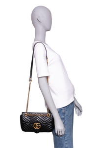 GUCCI GG MARMONT SMALL MATELASSÊ BLACK