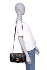 GUCCI GG MARMONT SMALL MATELASSÊ BLACK