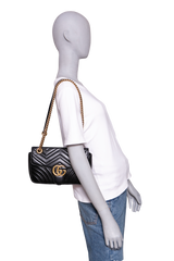 GUCCI GG MARMONT SMALL MATELASSÊ BLACK