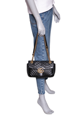 GUCCI GG MARMONT SMALL MATELASSÊ BLACK