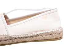 GUCCI CANVAS LOGO ESPADRILLES GREGGIO WHITE - 38 1/2 BR