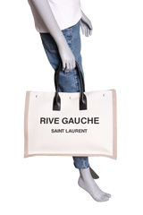 YSL RIVE GAUCHE LARGE LINEN CANVAS BEIGE/BLACK