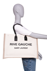 YSL RIVE GAUCHE LARGE LINEN CANVAS BEIGE/BLACK
