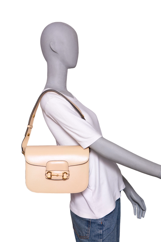 GUCCI HORSEBIT 1955 MEDIUM LEATHER CREAM