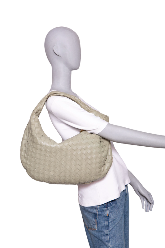 BOTTEGA JODIE LARGE INTRECCIATO TRAVERTINE