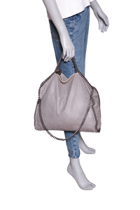 STELLA McCARTNEY FALABELLA SHAGGY LIGHT GRAY