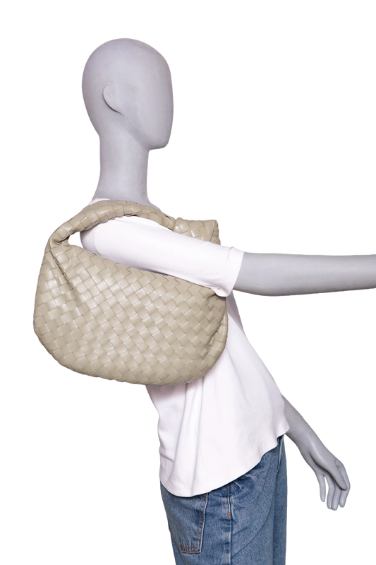 BOTTEGA JODIE SMALL INTRECCIATO TRAVERTINE