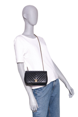 CHANEL STATEMENT MINI FLAP BAG CHEVRON BLACK