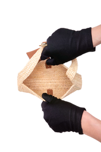 YSL LE À 7 MINI HOBO RAFFIA/LEATHER BROWN
