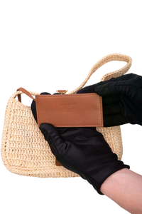 YSL LE À 7 MINI HOBO RAFFIA/LEATHER BROWN