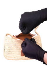 YSL LE À 7 MINI HOBO RAFFIA/LEATHER BROWN