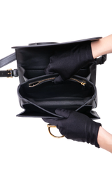 GUCCI SIENA SMALL TOP HANDLE LEATHER BLACK