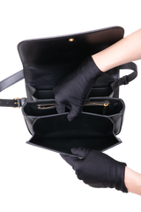 GUCCI SIENA SMALL TOP HANDLE LEATHER BLACK