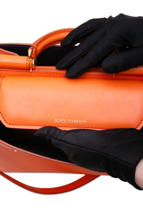 D&G SICILY 62 SHOULDER BAG LEATHER ORANGE