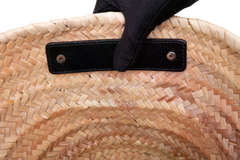 BALENCIAGA LE CAGOLE RAFFIA WOVEN SMALL BLACK/NATURAL
