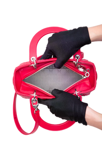 DIOR LADY DIOR MEDIUM CANNAGE LAMBSKIN FUCHSIA RED