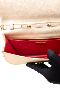 PRADA SAFFIANO LUX BANDOLIERA METALLIC GOLD