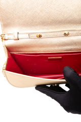 PRADA SAFFIANO LUX BANDOLIERA METALLIC GOLD