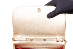 PRADA SAFFIANO LUX BANDOLIERA METALLIC GOLD