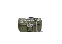 GUCCI GG MARMONT ARIA MINI MATELASSÊ FOREST GREEN