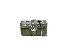 GUCCI GG MARMONT ARIA MINI MATELASSÊ FOREST GREEN