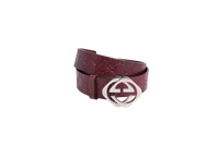 GUCCI BELT INTERLOCKING GUCCISSIMA LEATHER DARK BROWN