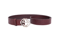 GUCCI BELT INTERLOCKING GUCCISSIMA LEATHER DARK BROWN