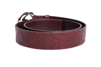 GUCCI BELT INTERLOCKING GUCCISSIMA LEATHER DARK BROWN
