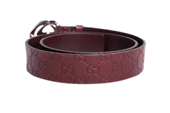 GUCCI BELT INTERLOCKING GUCCISSIMA LEATHER DARK BROWN