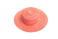 GUCCI STRIPED STRAW BOATER HAT BICOLOR