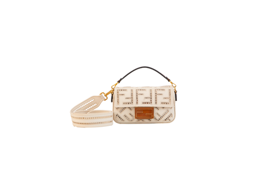 FENDI MINI BAGUETTE GREZZO EMBROIDERED