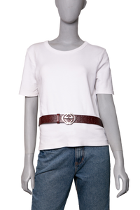 GUCCI BELT INTERLOCKING GUCCISSIMA LEATHER DARK BROWN