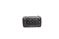 CHANEL MINI RECTANGLE PATENT QUILTED OLIVE GREEN SILVER HDWR